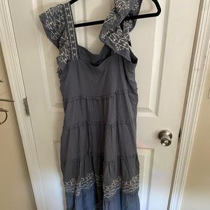 knox rose boho hippie light blue linen dress with pockets target denim color